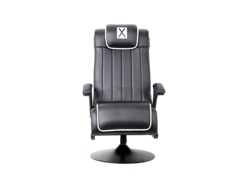 Silla Gaming X Rocker Midnight Pro Series 2.1 Inalámbrica con Vibración y Pedestal (Negro/Blanco)