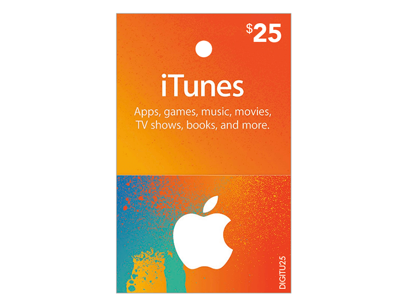 Tarjetas para iTunes & App Store de $25