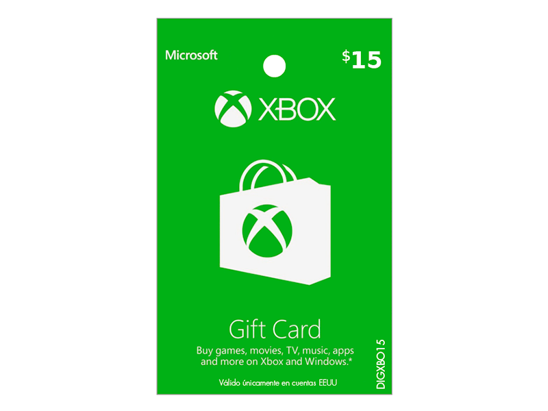 Tarjeta Xbox Live de $15