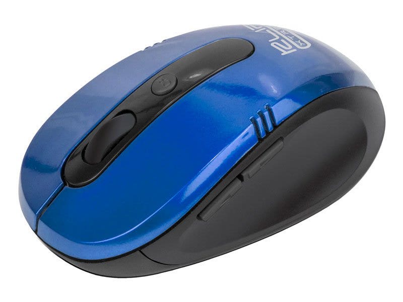 Mouse Klip Xtreme Vector Óptico Inalámbrico con 6 Botones y Diseño Ergonómico (Azul)