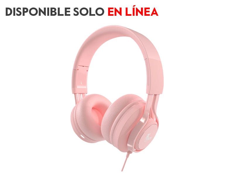 Audífonos Xtech Cutie On-Ear Alámbricos con Micrófono y Tecnología de Limitación de Volumen (Rosado)